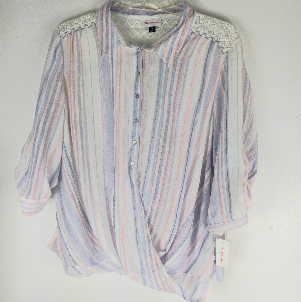Molly & Isadora Blouse Top south western style Womens Size 1X multiple color